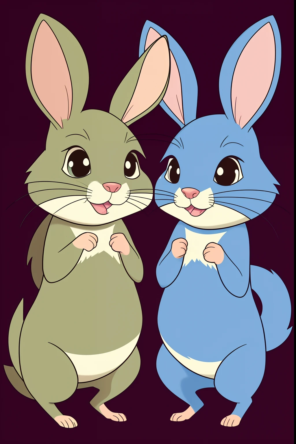 Warner-style cartoon chinchilla couple cartoon illustration of a pair of cute little chinchillas with big eyes, orelhas arredondadas e curtas, orelhas grandes, Chinchilas vestem traje de gala, apenas duas chinchilas, chinchila femea tem a pelagem bege, chinchila macho tem a pelagem acinzentada, painting digital adorable, Chip 'n Dale, bela arte digital, John Alvin, official illustration, arte digital detalhada bonito, arte fofa, Cartoon style illustration, Directed by: Randy Vargas, arte detalhada bonito, arte de pintura digital dos desenhos animados, estilo de personagem Warner, pintura digital dos desenhos animados, chinchilas, desenho animado bonito, desenho animado altamente detalhado