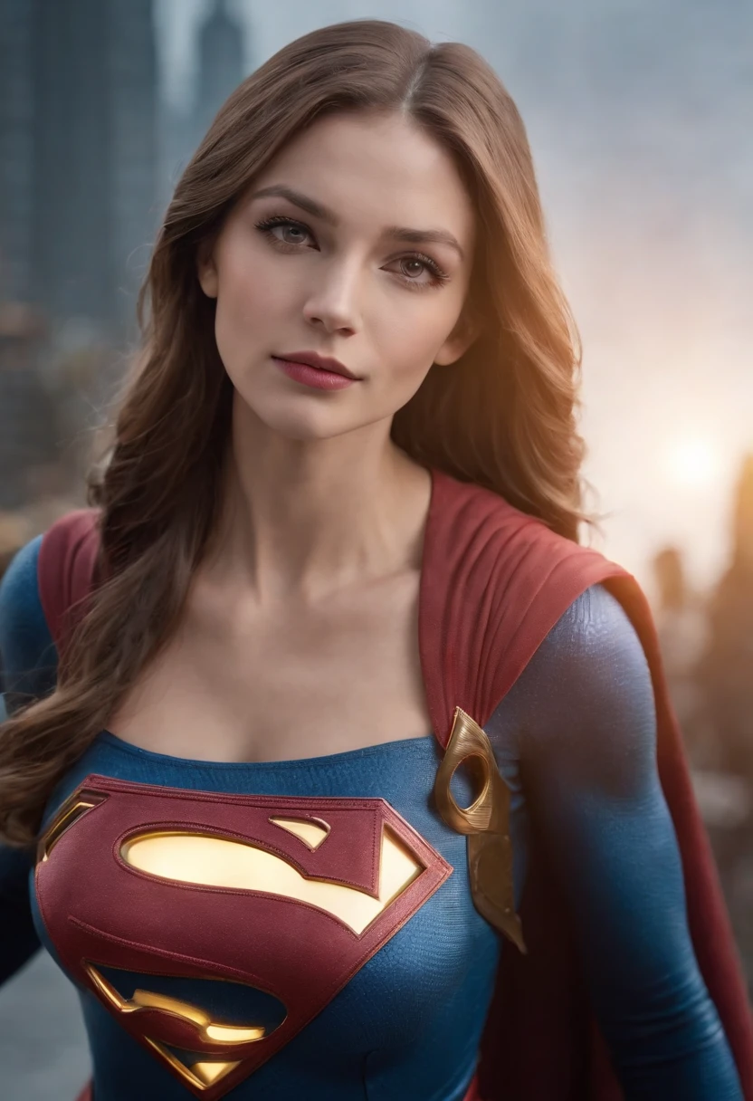 Woman body set big breasts, Supergirl costume dress, 16k quality, hyper detailed