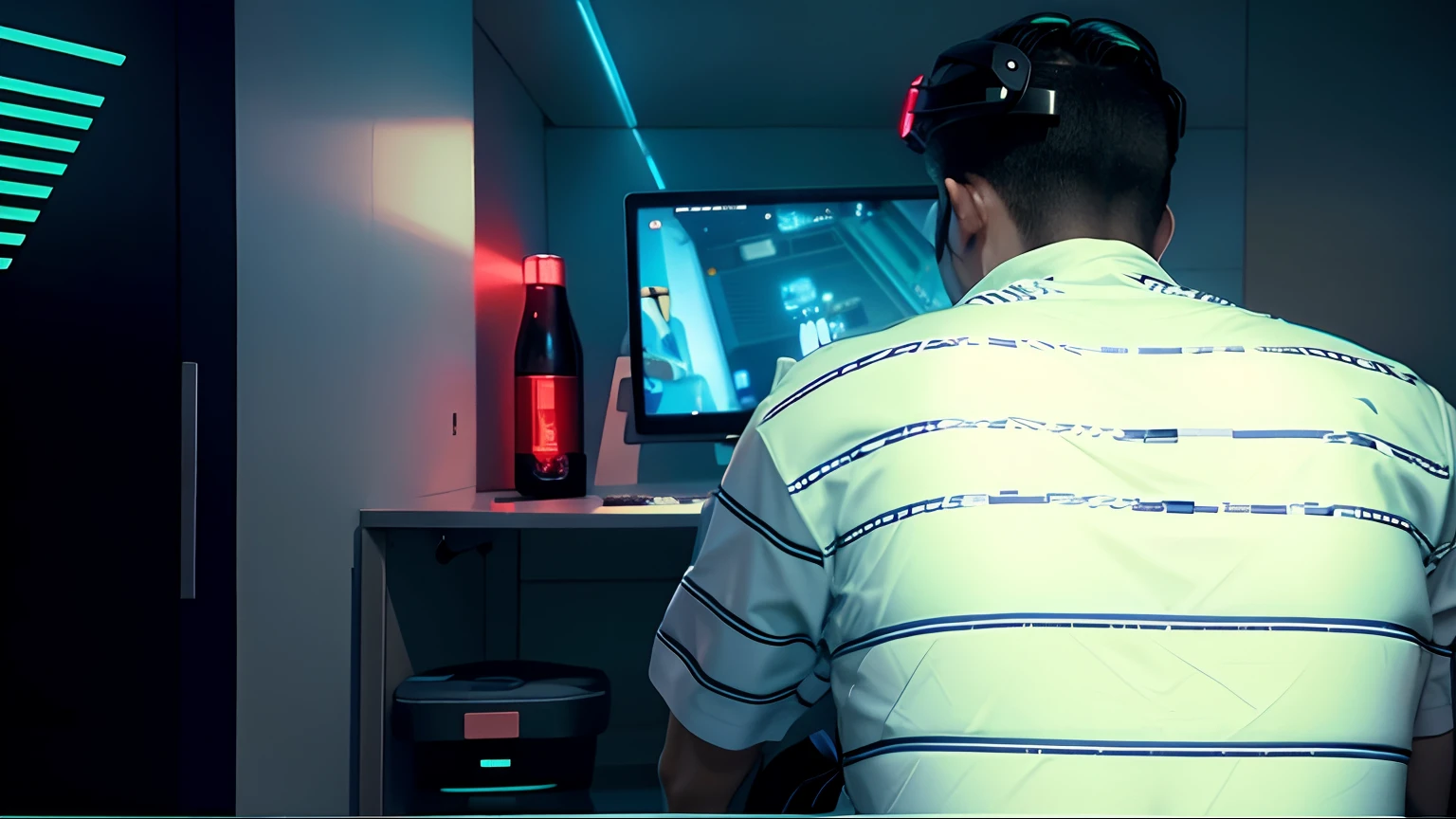 Cyberpunk, playing games in pc ,change room setup