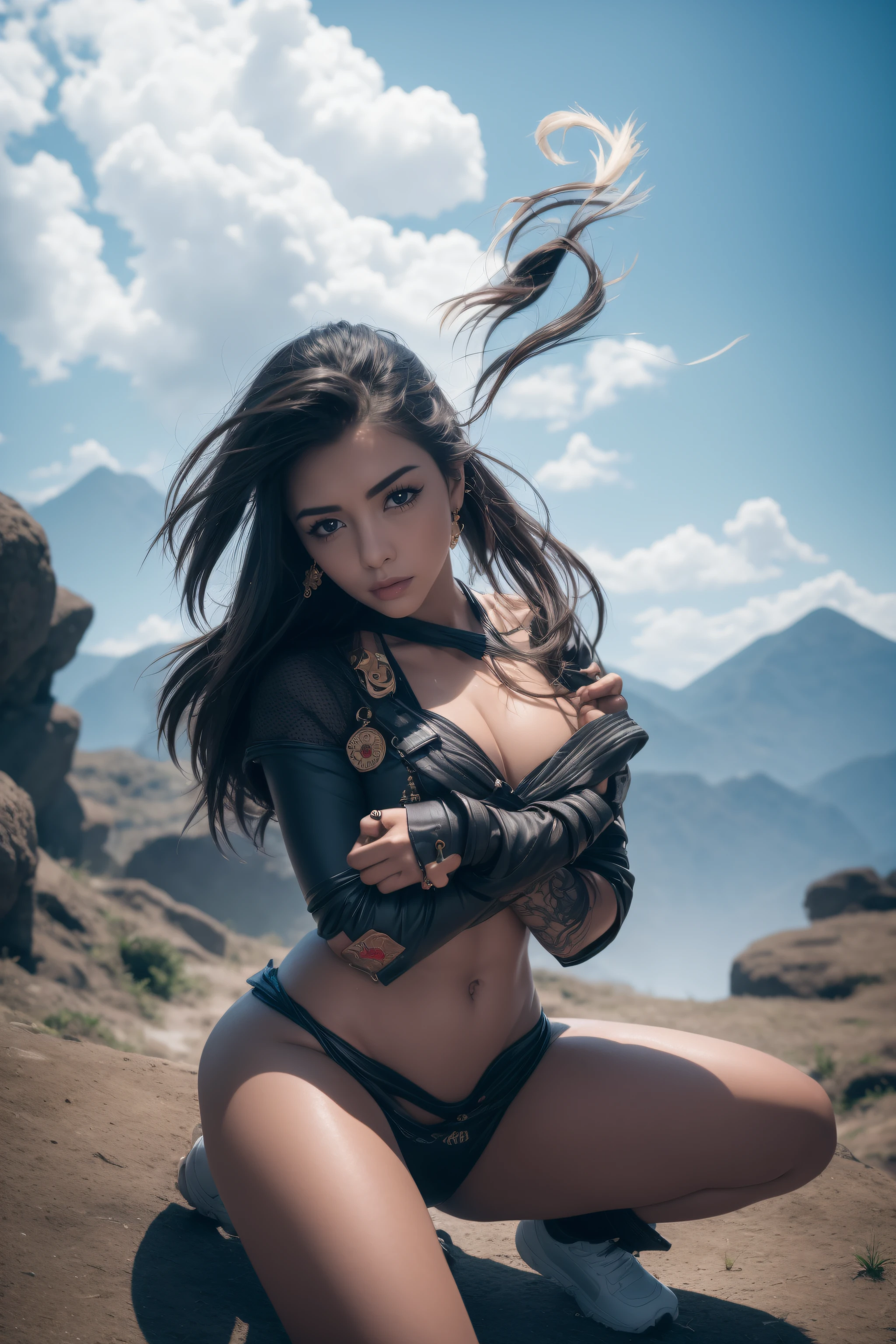 . mulher Monge Shaolin hiper - detalhado, C fazer um punho super poderoso e destruir o mundo, Cinematic 8K,