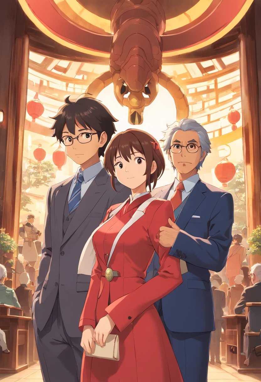 they are two asian women in a suit and a man in a suit, japanese model, sakimichan and frank franzzeta, oppai, russian and japanese mix, with a large breasts, japanese goddess, big breasts!!, (sfw) safe for work, in strict suit, with large breasts, chest up bust shot, big breasts!