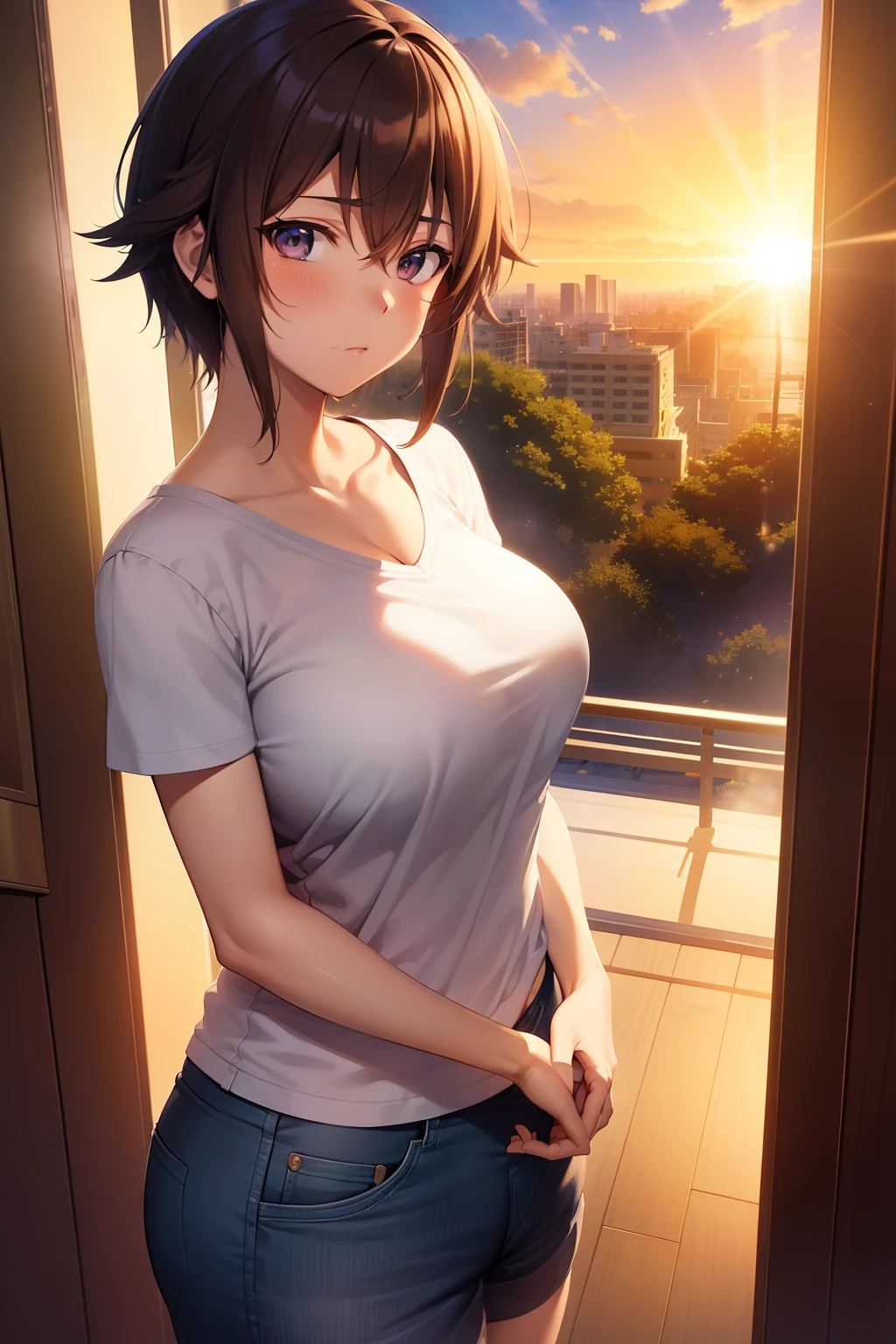 comic strip,anime big breast,Makoto Shinkai anime,Makoto Shinkai concept art animation,(Romantic pink train:1.4),the setting sun,Sunset,lindo cenario,super-fine,tmasterpiece,8K,best qualtiy