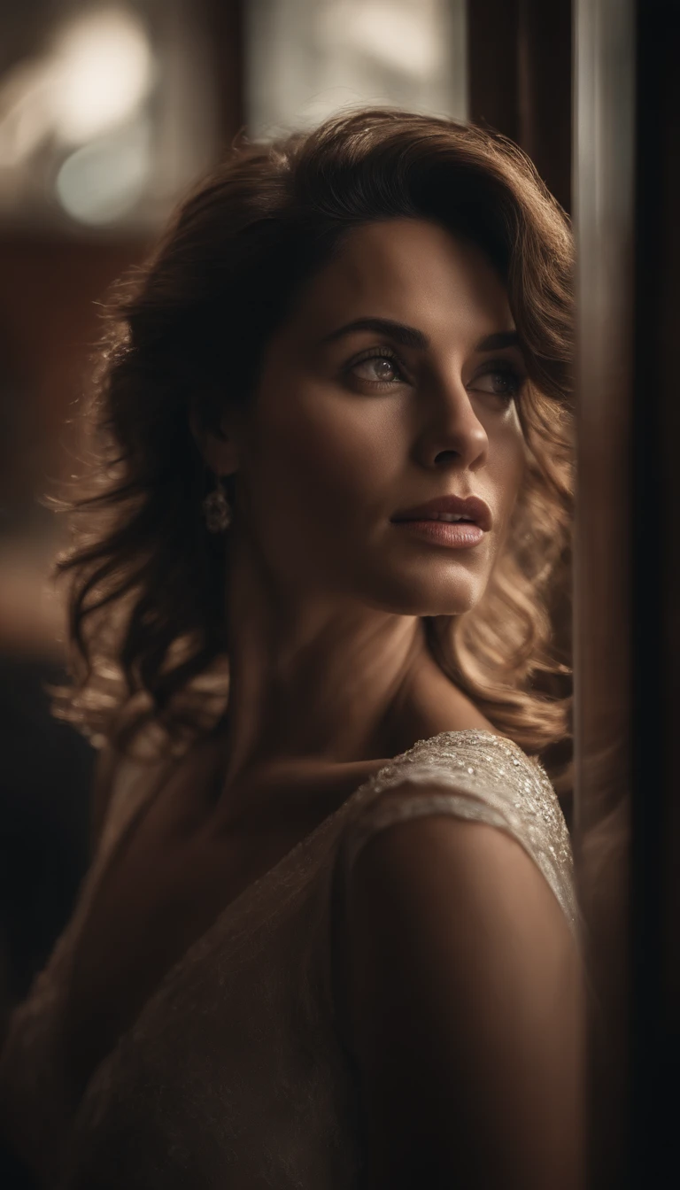 Retrato MULHER com cabelo liso RETO e hidratado bonito ALISADO CASTANHO BRILHOSO PROGRESSIVA RESULTADO DE SALAO