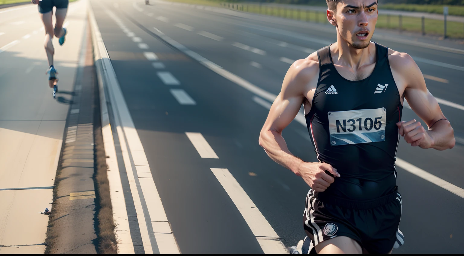 runner overtaking the lane, man in running gear