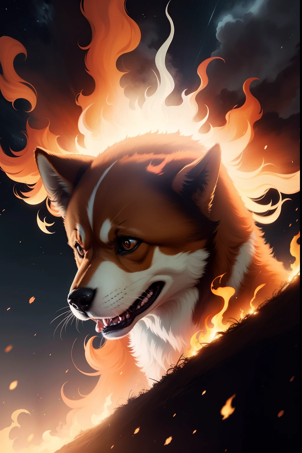 banner esplozao fogo cachorro falante lua