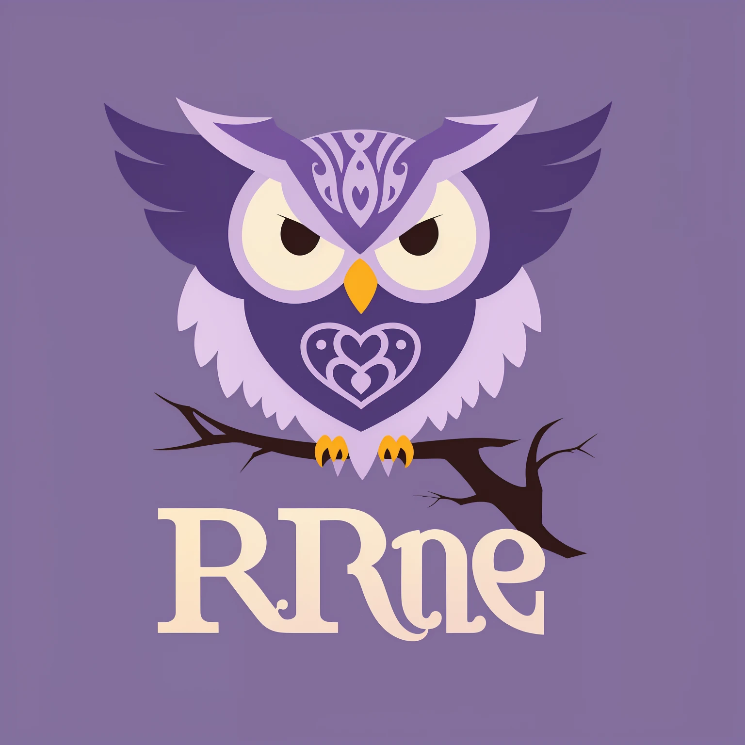 an logo for an teacher with something who represent an owl, pastel purple color, hd, abstrat style, solid color, no detailed, vetor art logo, 2d style