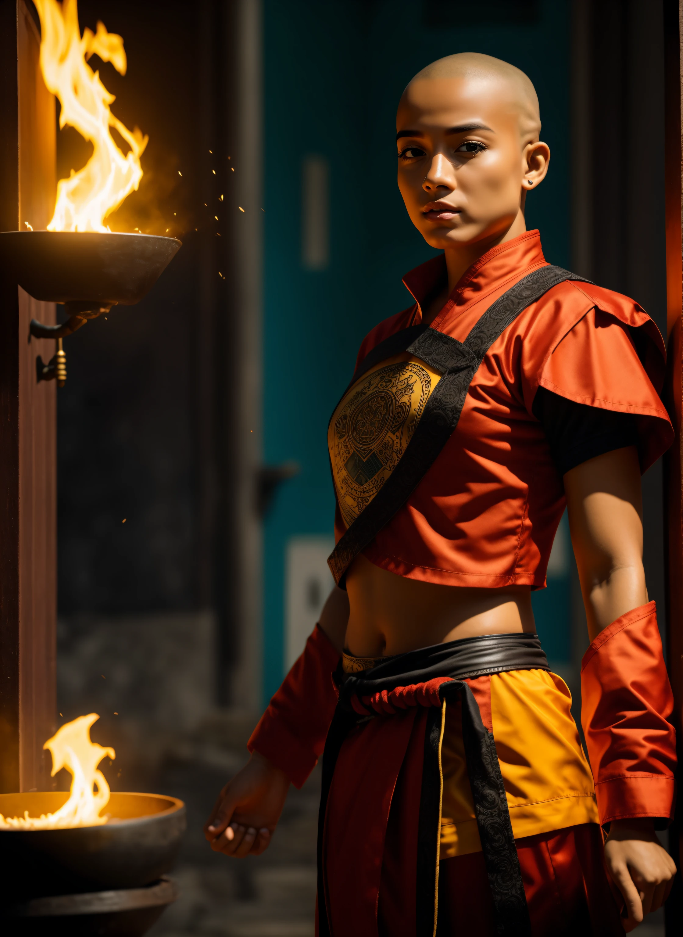 . menina peitudA Monge Shaolin hiper - detalhado, C fazer um punho super poderoso e destruir o mundo, Cinematic 8K,