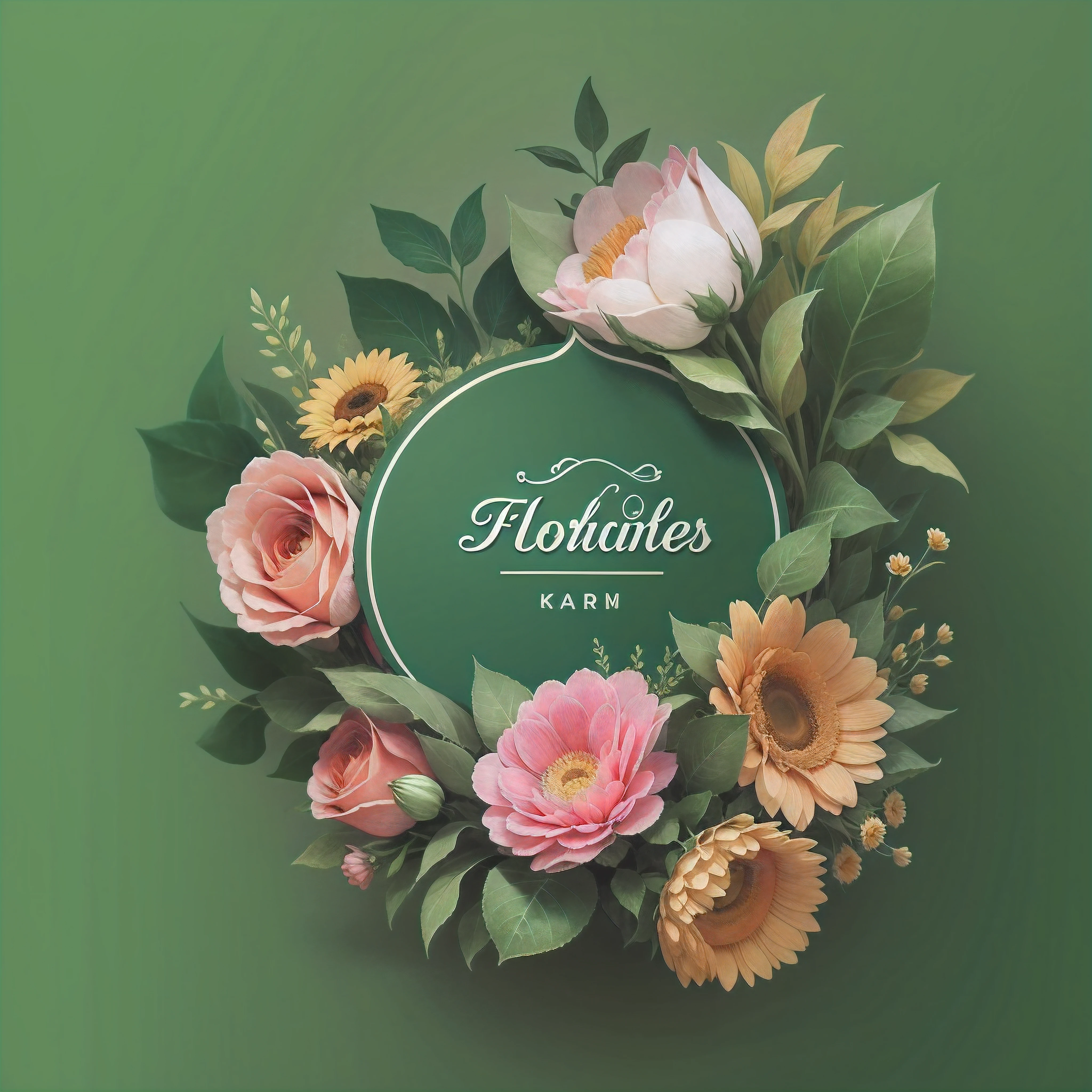 create a logo for flower shop with name flower