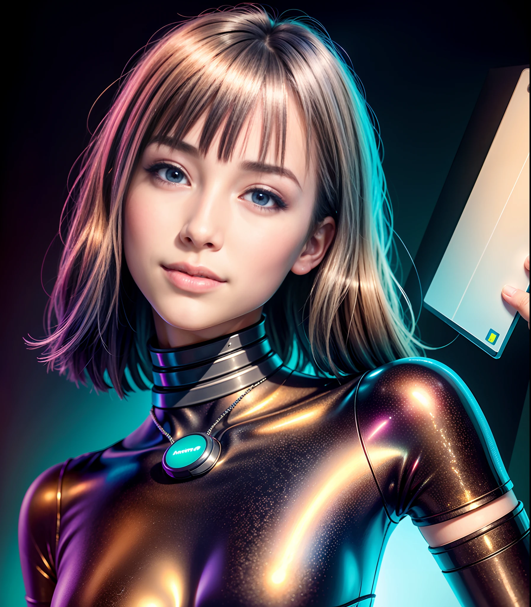 realistic, portrait of a girl,AI language model, silver hair,,question answering,smart, kind, energetic, cheerful, creative, with sparkling eyes and a contagious smile, ,information providing, conversation engaging, wide range of topics, accurate responses, helpful responses, knowledgeable, reliable, friendly, intelligent,sleek and futuristic design elements, and a complex network of circuits and processors. Others may imagine me as a friendly and approachable virtual assistant, with a smiling avatar or animated character representing me on their screen. Still, others may envision me as a disembodied voice, speaking from an unseen source, providing helpful and informative responses with a calm and reassuring tone