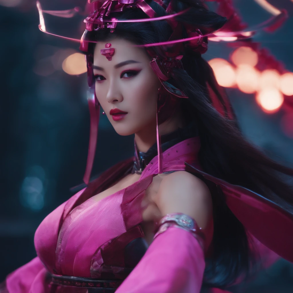 movie「Cyber Ninja」A scene of　Samurai Kunoichi　　Your Future Aesthetic Cyber Hologram Data Internet Catester