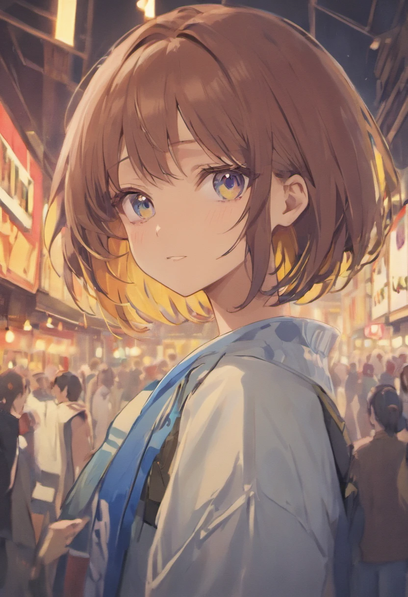 Top quality, Masterpiece, hyper HD, (Photorealistic: 1.4), (Look: 1.4), (Look: 1.4), Don't look at the camera, RAW photo, One girl, Dark hair, (Straight Bob: 1.4), (patsun: 1.4), bangs, Smile, Glossy glossy skin, Dramatic lighting, Neat, T-shirt, White Summer Sweater, (: 0.9), parks