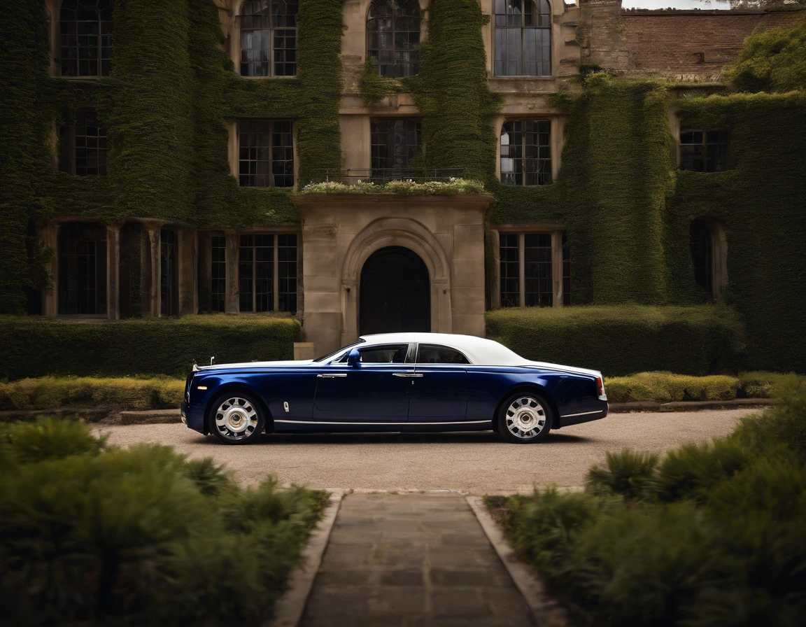 Blue and white porcelain style Rolls-Royce Phantom
