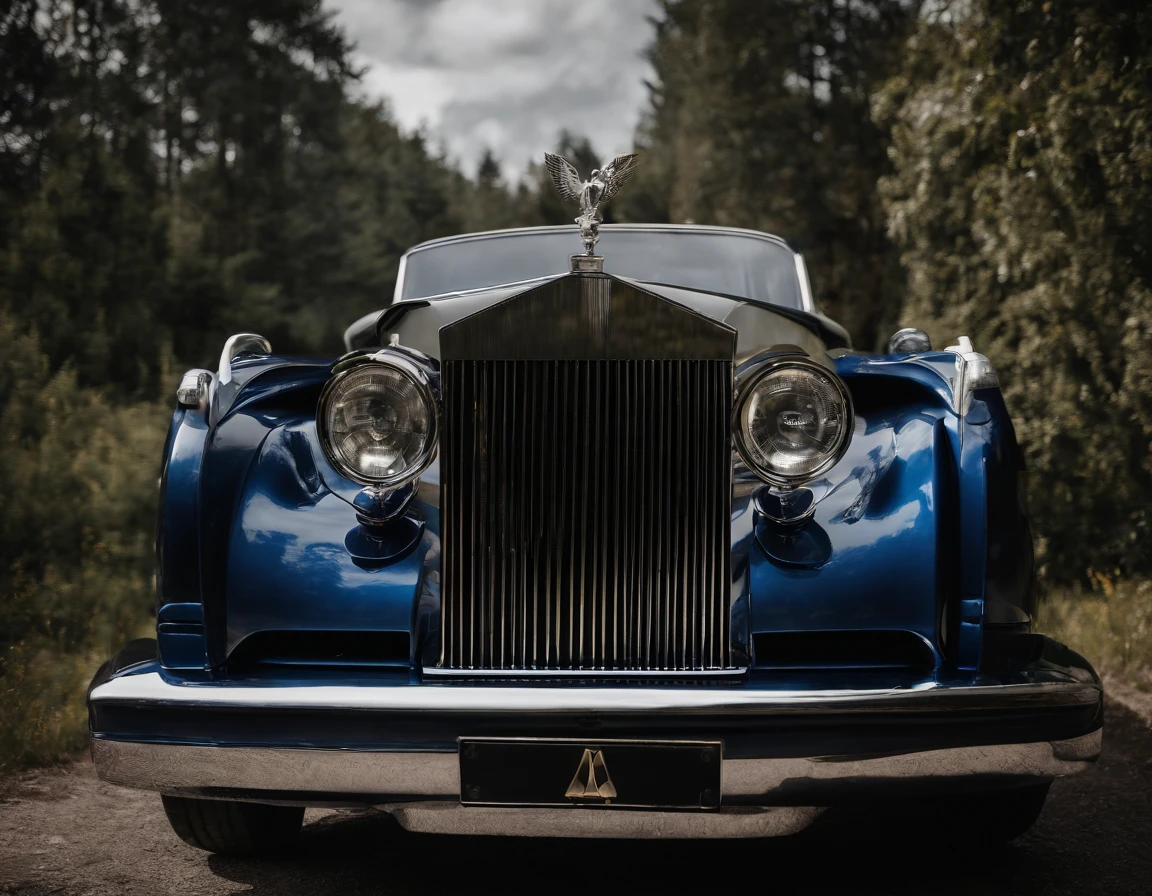 Blue and white porcelain style Rolls-Royce Phantom