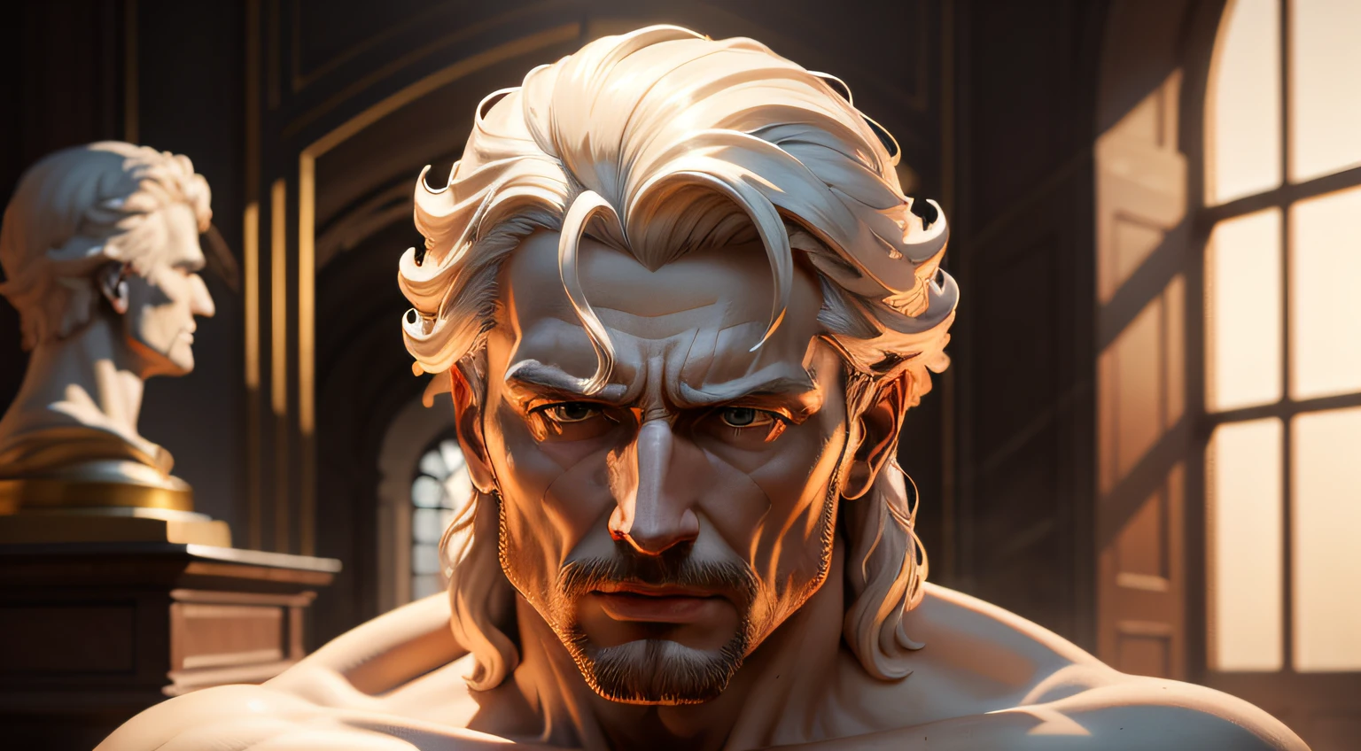 realistic 8k bernini sculpture, homem
