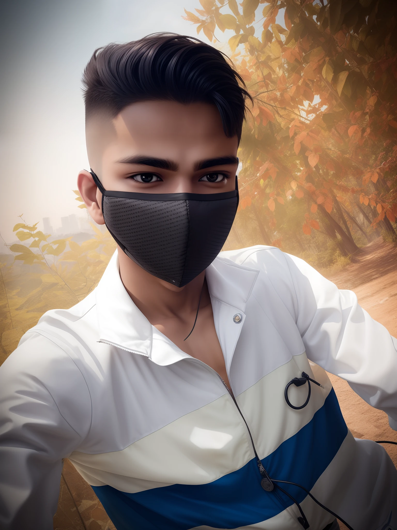 cyber Pankh young boy 3D background 8k