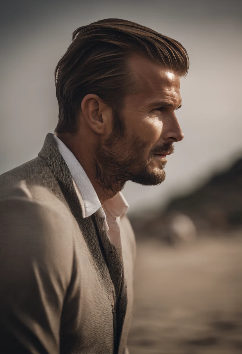 David Beckham. on the beach.