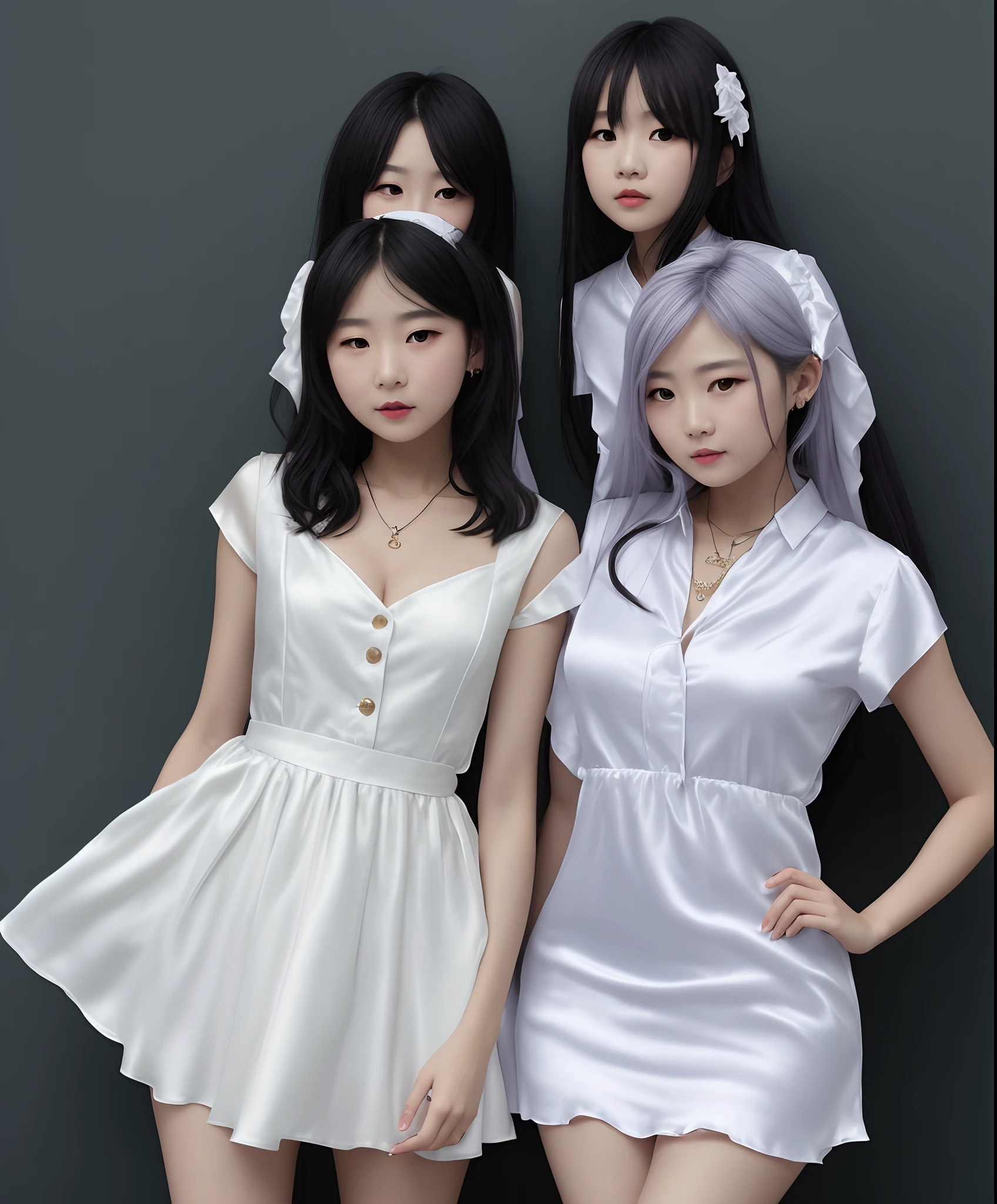 Loli wearing white silk and JK