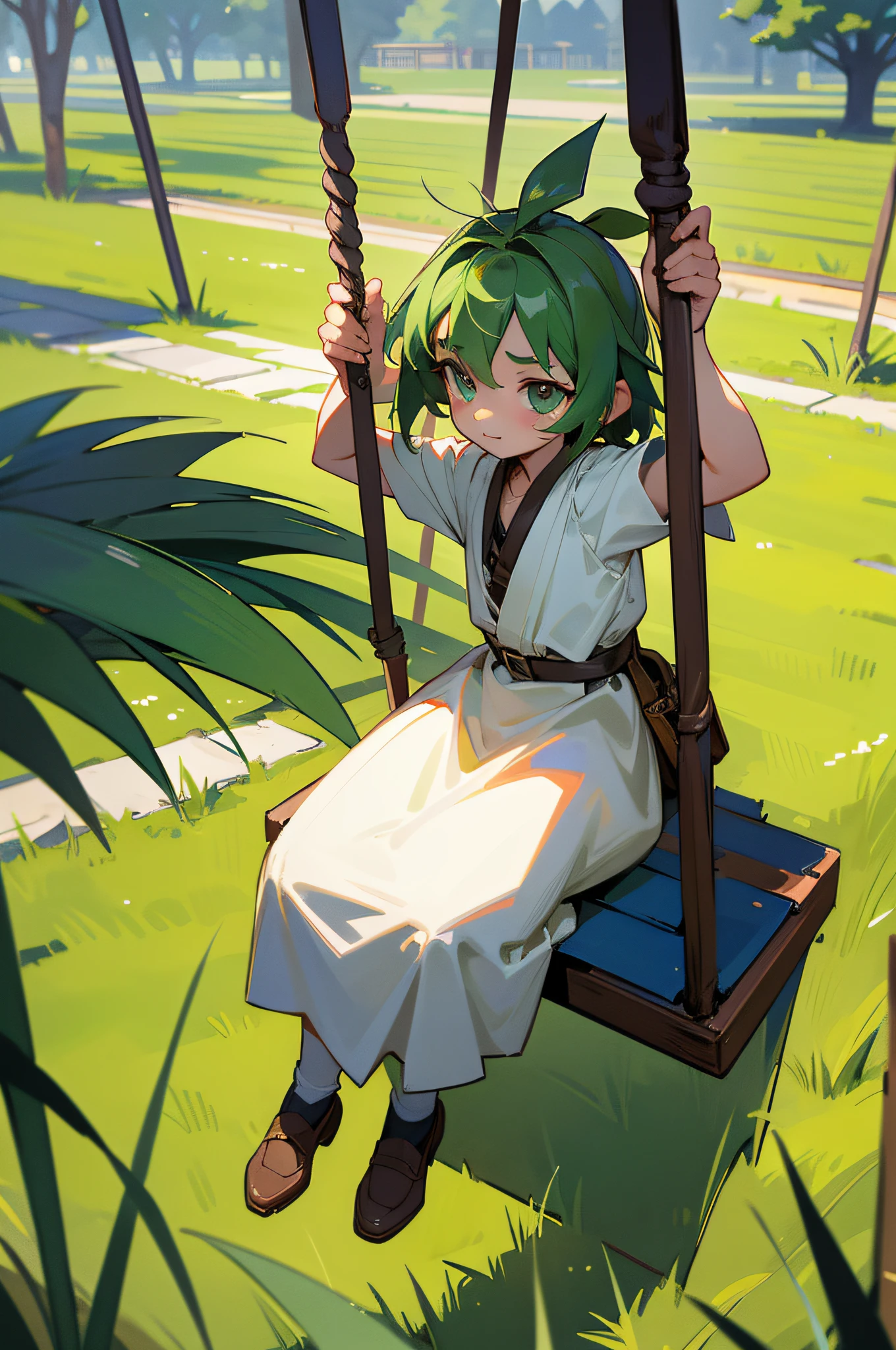 the original god,Little grass god,Swing,k hd,Look at the camera