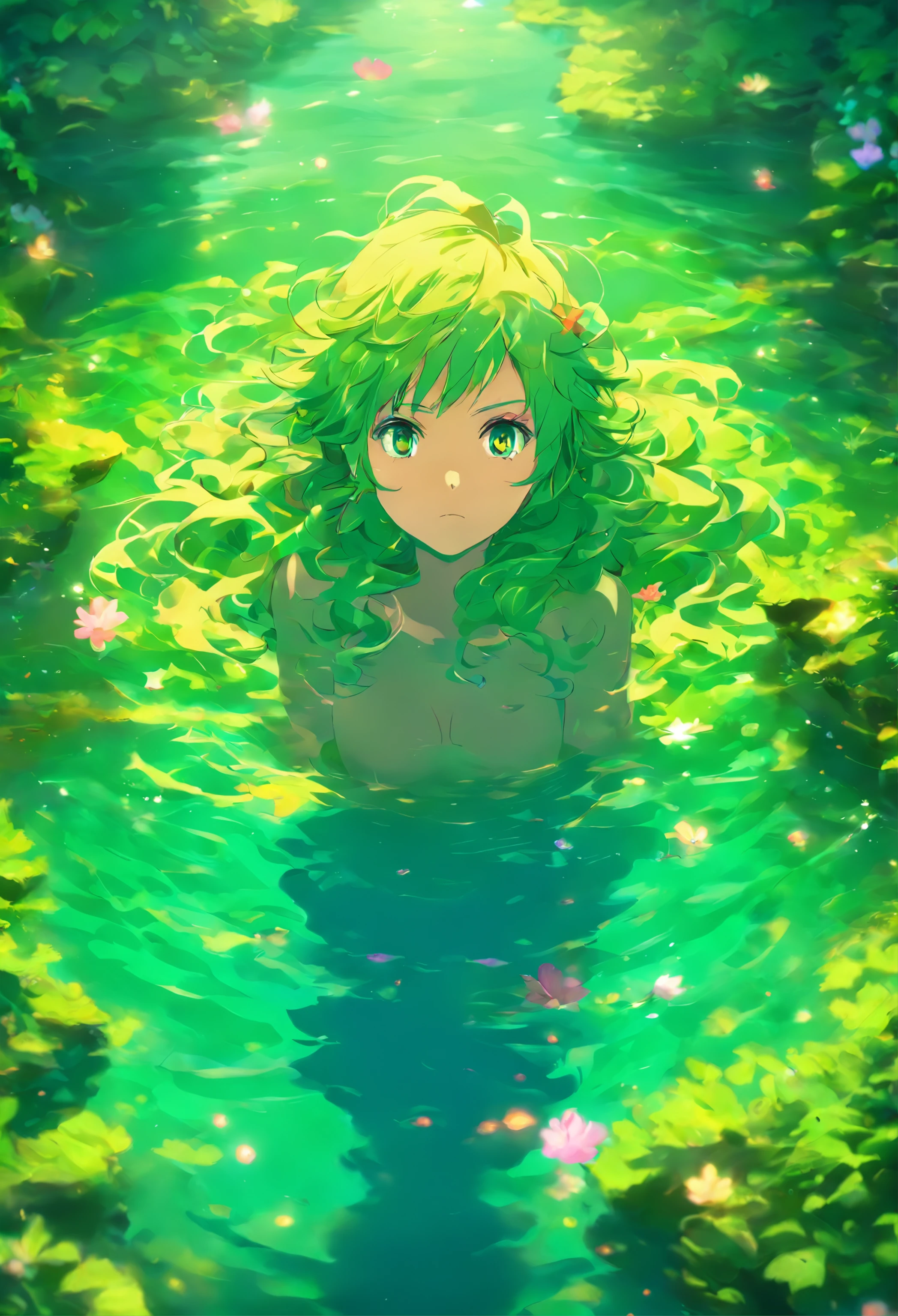 Garota perto de um lago