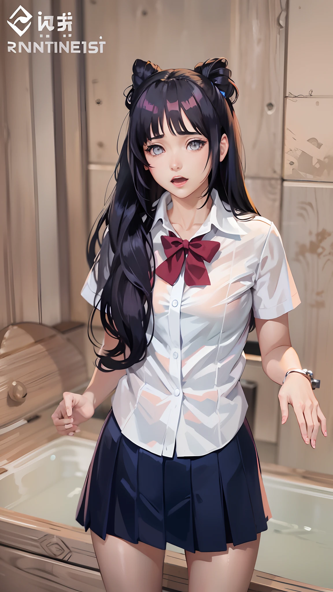 HinataHyuga ///Shippuden//1girl///cabello /reflejos azules/💙//flequillo recto//bonita///sexycute.///japanese school uniform////donde la misma que la imagen de ControlNet/// Detalles faciales y corporales///long eyeslashes///Curvaceous Body///sexy, Pretty girl///gestos iguales a los de la imagen de referencia ///ControlNet//Pay due attention///claridad en imagen ///ignorar tatuajes