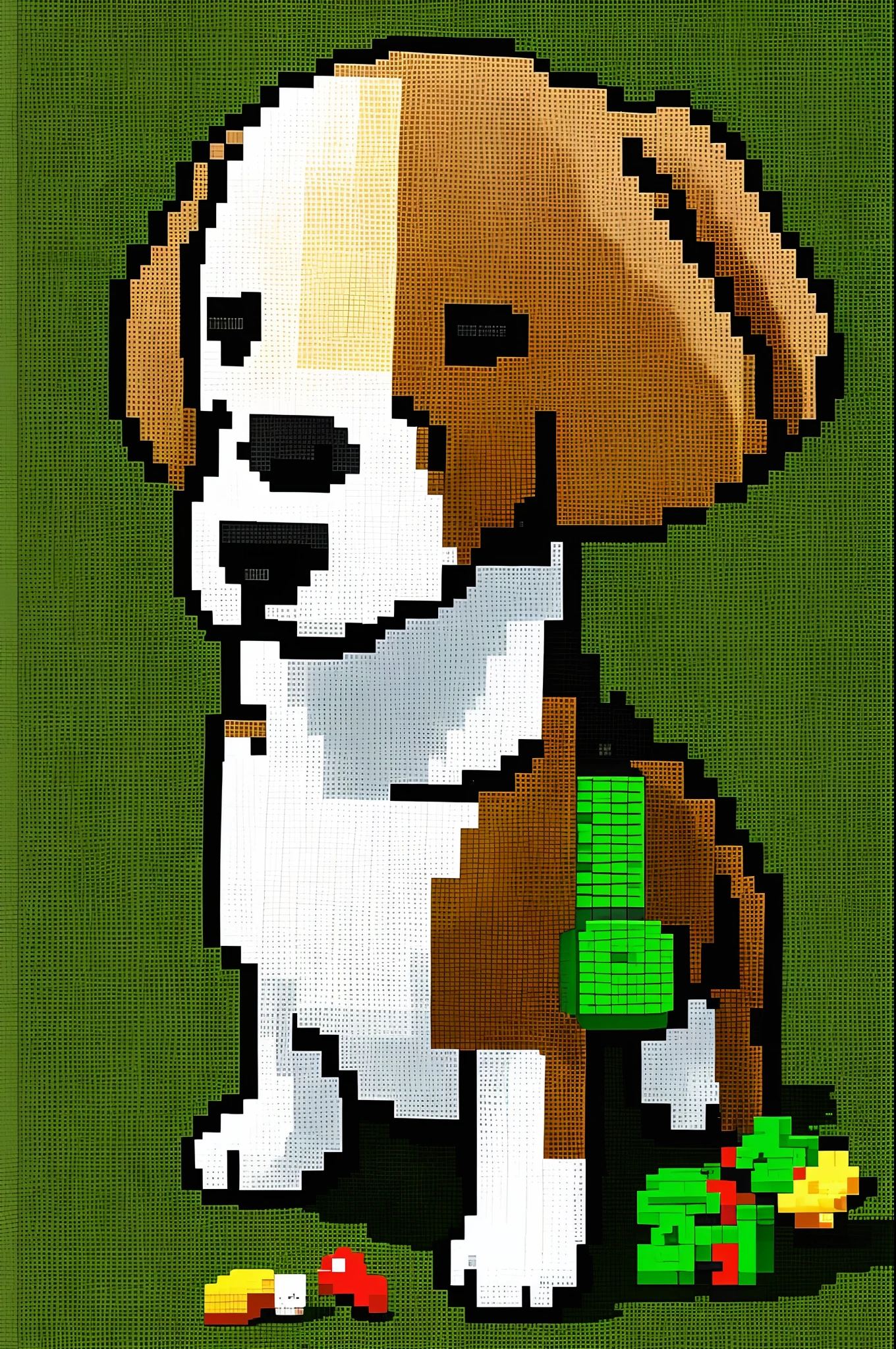 Beagle, toy, 8 bits, pixel, weed,