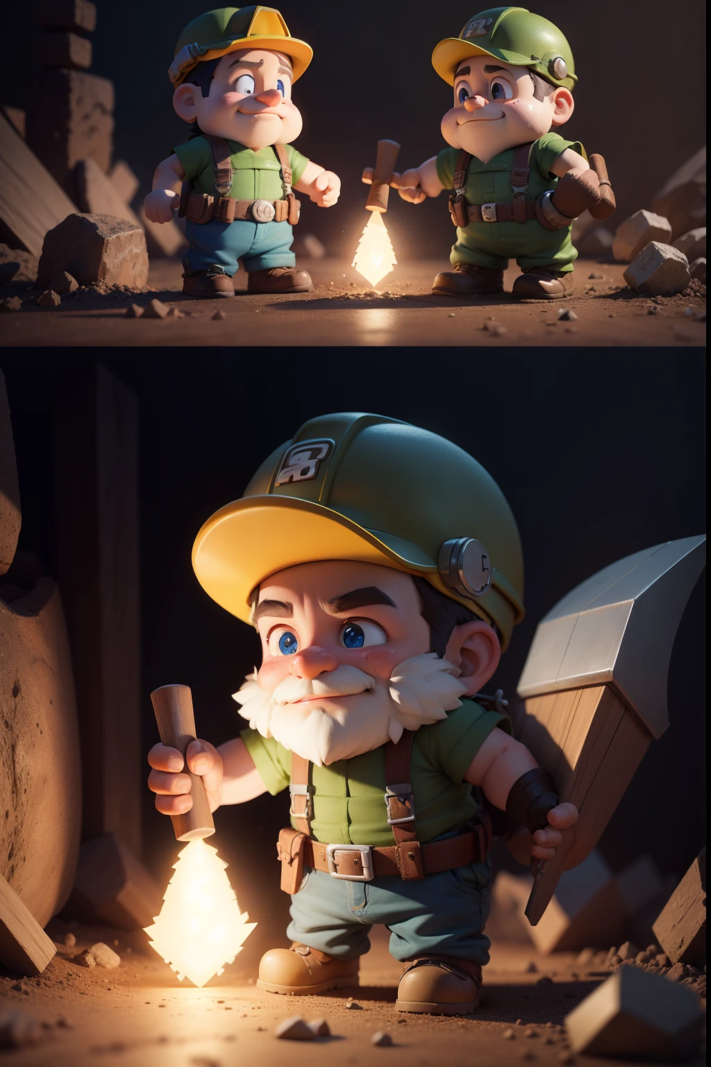 miner, 3d, cartoon, animated, face, picaxe,mole, mole