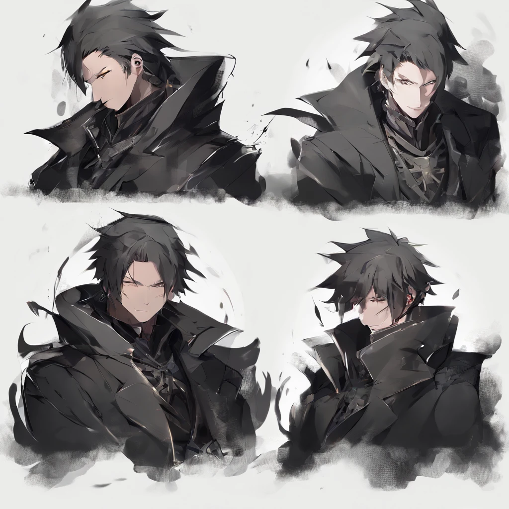 A male,With a smile on your face,black color hair,black shirt,ambiente dark,A beam of light