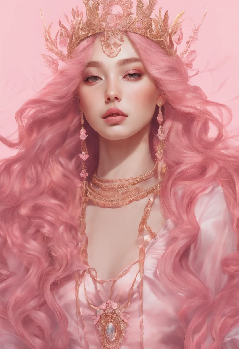 Close up of a goddess woman with brown hair and necklace, digital art inspired by Yanjun Cheng, Tumblr, Rococo, portrait of jossi of blackpink, portrait jisoo blackpink, Flowing pink hair, Long flowing pink hair, long bubblegum hair, with pink hair, Pink girl, pink hues, ((Pink)), Long brown hair, pink straight hair, curly pink hair 8K, 64K.
#SeaArt #digitalart #digitaldrawing #aiart #aiartwork