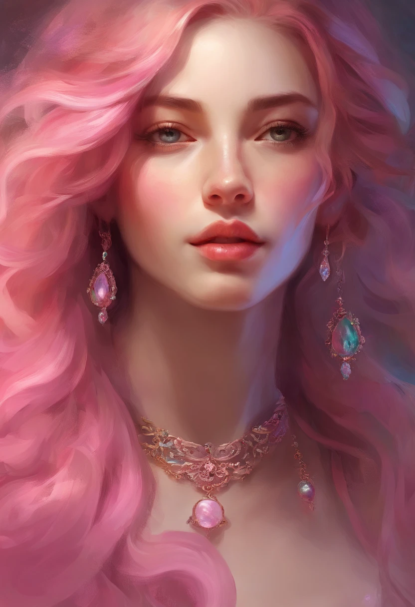 (masterpiece), (highest quality), (best quality), (sharp focus), (soft lighting), (A portrait photo of margot-robbie-subject:1.1)+, (pink hair:1.11), 1girl, :q, bed_sheet, breasts,(bukkakAI:1.15), completely_nude, (+long colorful wavy hair), (+glitter freckles), glitter, intricate, 8k, highly detailed, volumetric lighting, digital painting, intense, sharp focus, art by artgerm and rutkowski and alphonse mucha, cgsociety