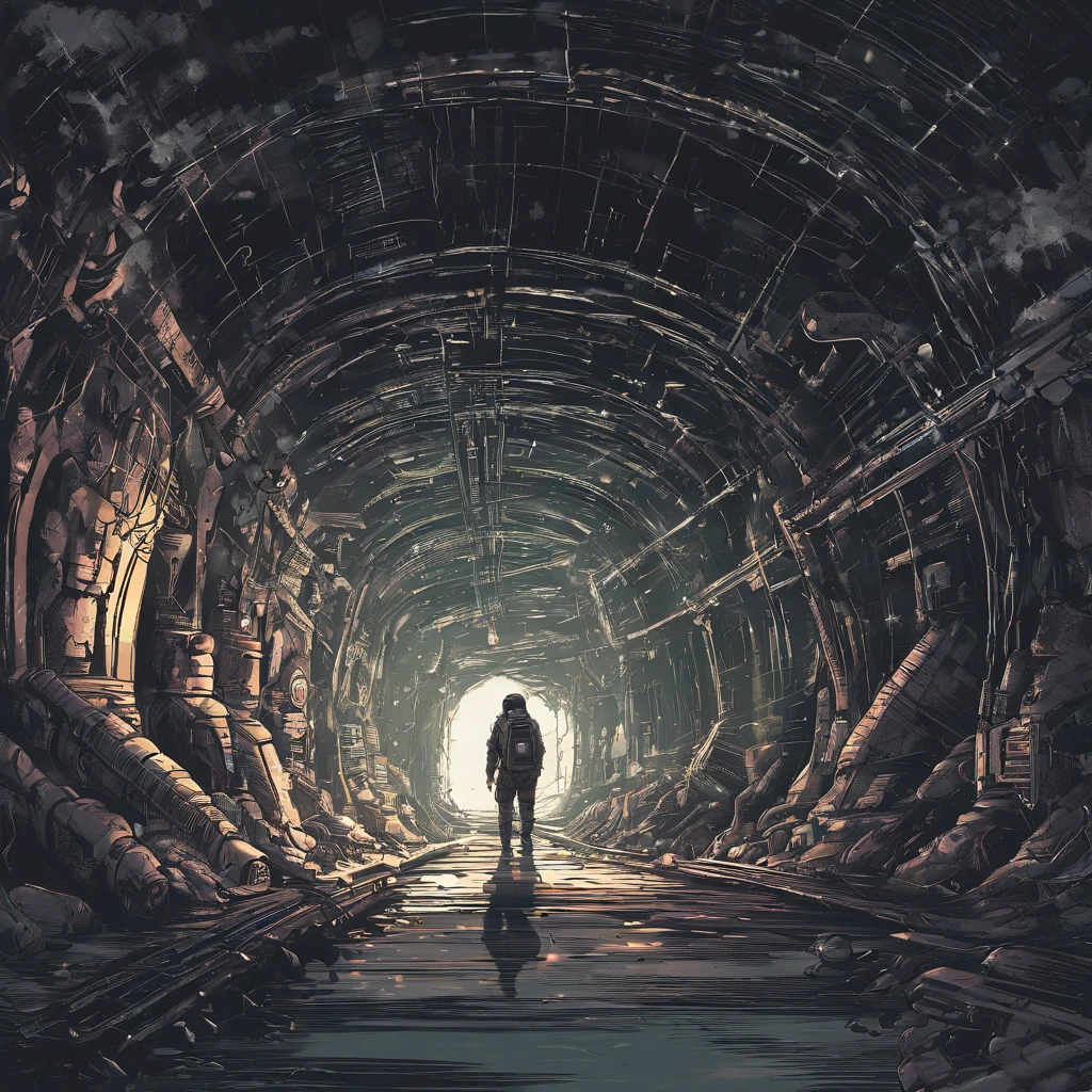 Dark environment，Hide-and-seek space，underground tunnel，iintricate，Lots of exports