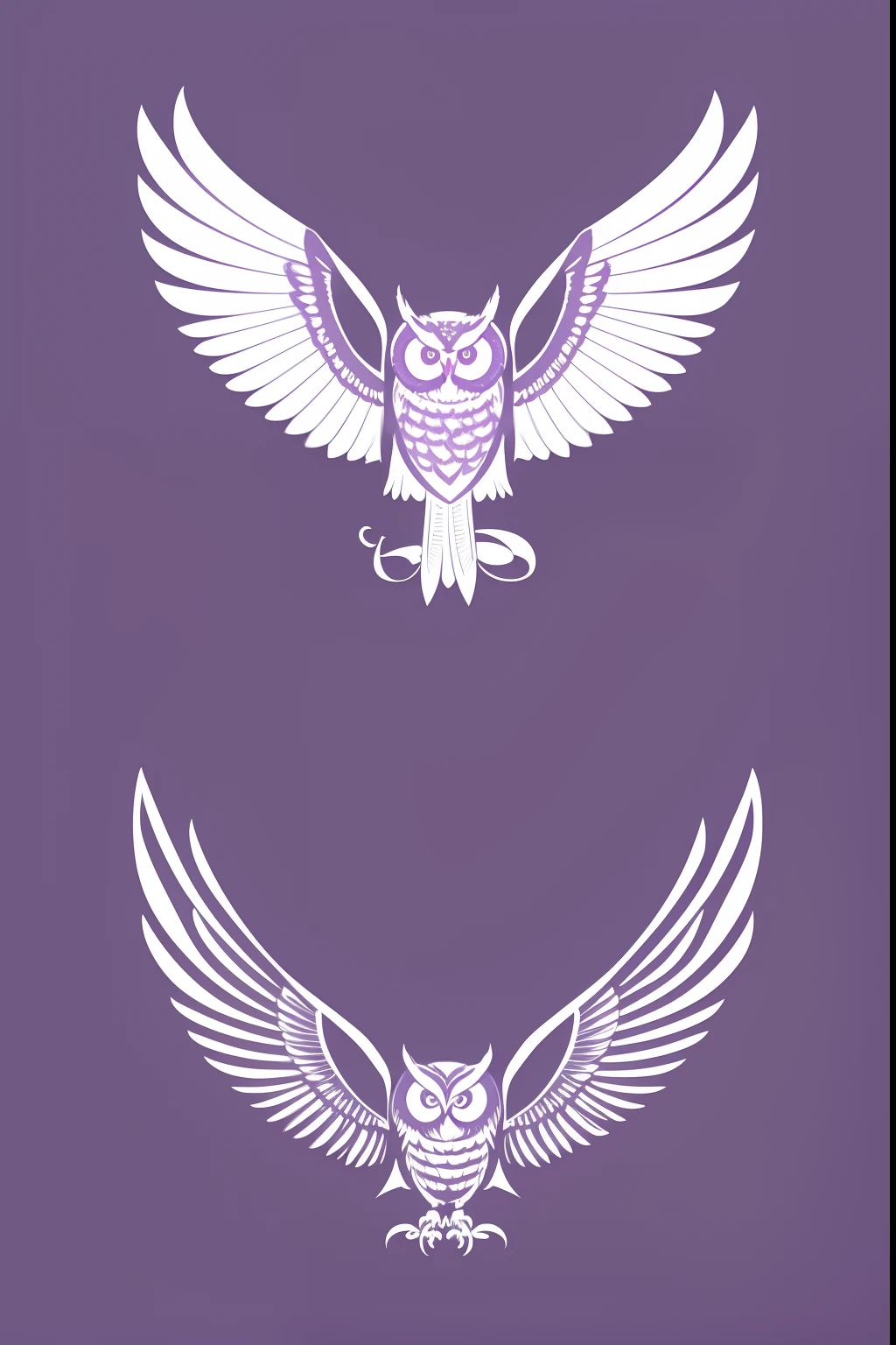 an logo for an teacher with something who represent an owl, pastel purple color, hd, abstrat style, solid color, no detailed, vetor art logo, 2d style