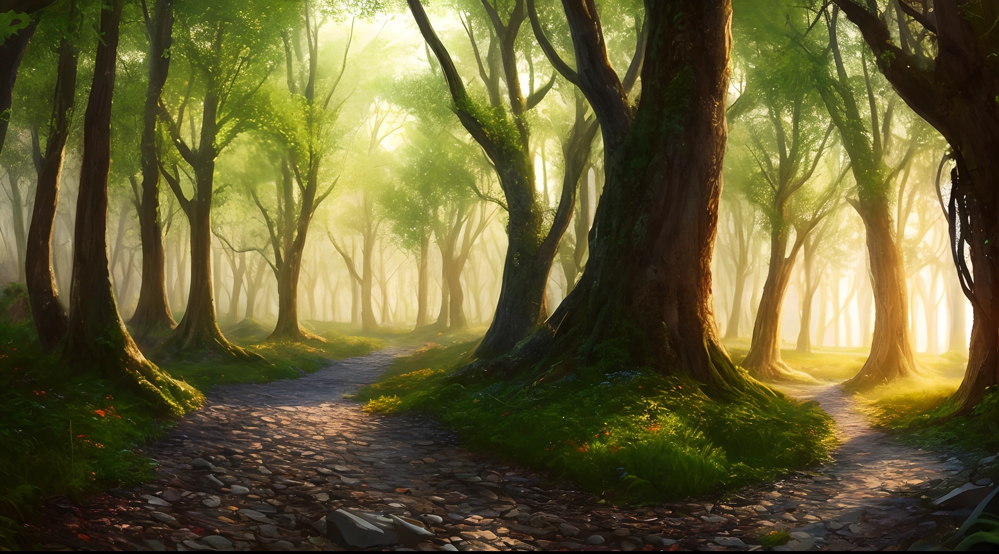 masterpiece, best quality, high quality,extremely detailed CG unity 8k wallpaper, An enchanting and dreamy scene of a fantasy forest, with towering trees, glowing mushrooms, and hidden fairy glens, creating a sense of mystique and enchantment, artstation, digital illustration, intricate, trending, pastel colors, oil paiting, award winning photography, Bokeh, Depth of Field, HDR, bloom, Chromatic Aberration ,Photorealistic,extremely detailed, trending on artstation, trending on CGsociety, Intricate, High Detail, dramatic, art by midjourney