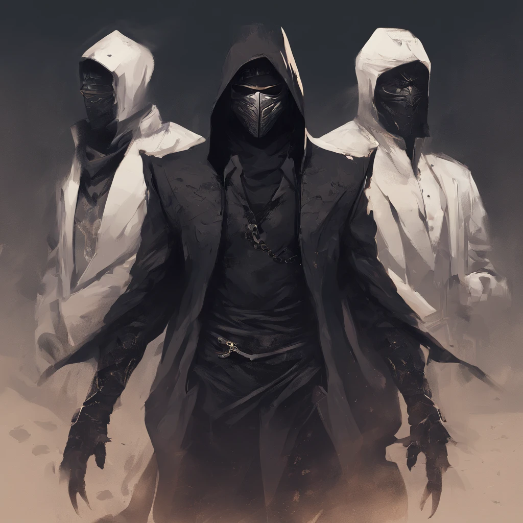 Black clothes,Masked males