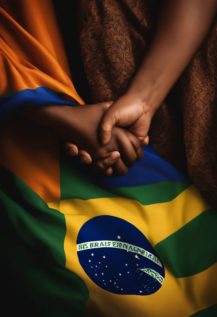 Create a picture for me Yesterday two people were shaking hands, One with the shirt of Brazil and the other with the shirt of India