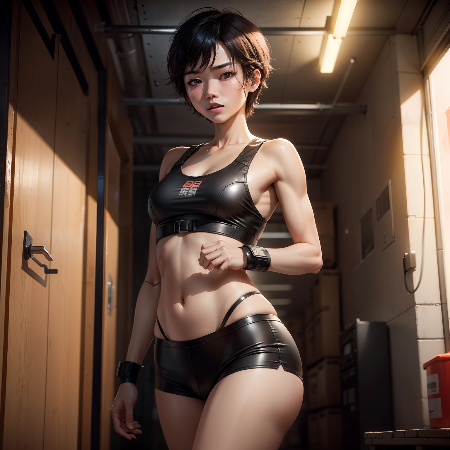 Han Man imprisons the male protagonist of the warehouse,Zheng Chenghu,Short hair,Cute and sexy