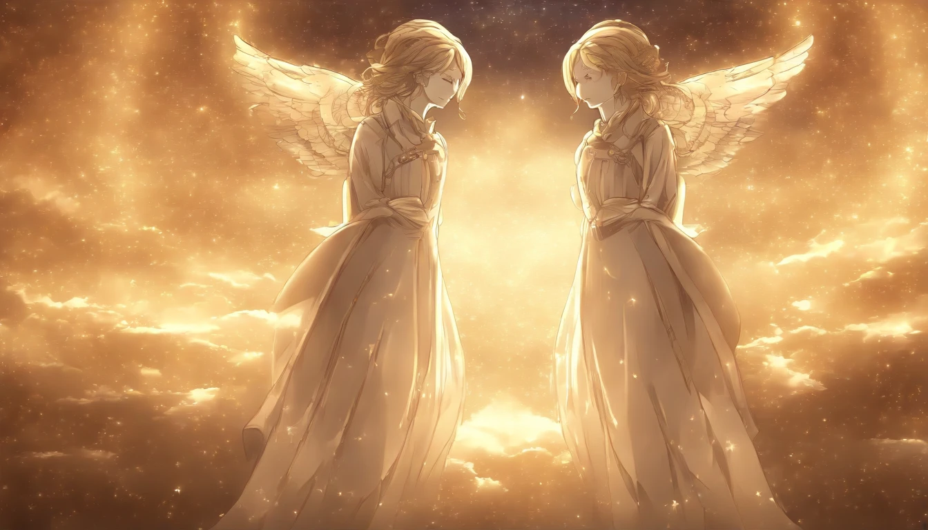 celestial gemini background (drawn in an anime style 1:2).