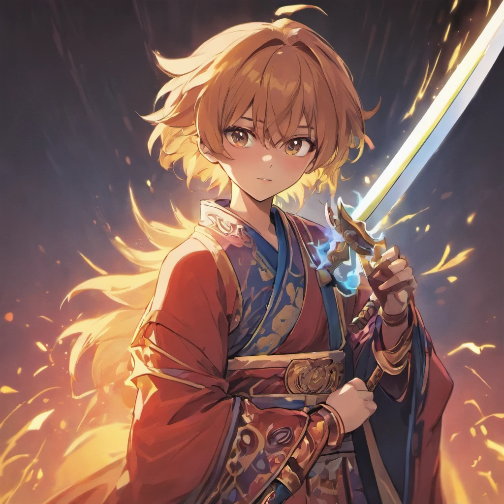 Chinese Taoist Male Samurai,8k wallpaper,Hanfu,超高分辨率,xiuxian,Armed with a sword,Half crouched on the ground,Hand detail,detail in face,