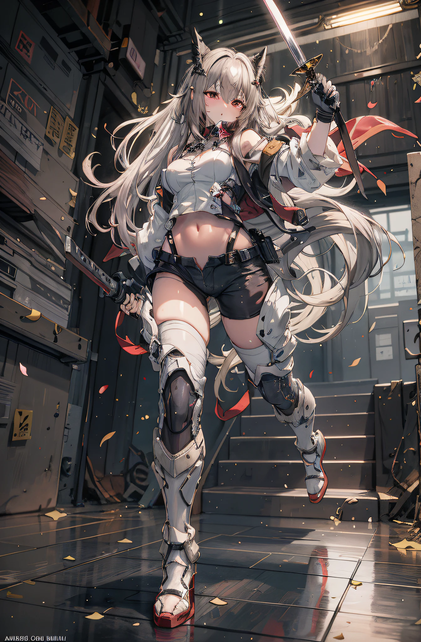 anime girl with big boobsbig perfectly shaped butt uncend standing in a sexy pose