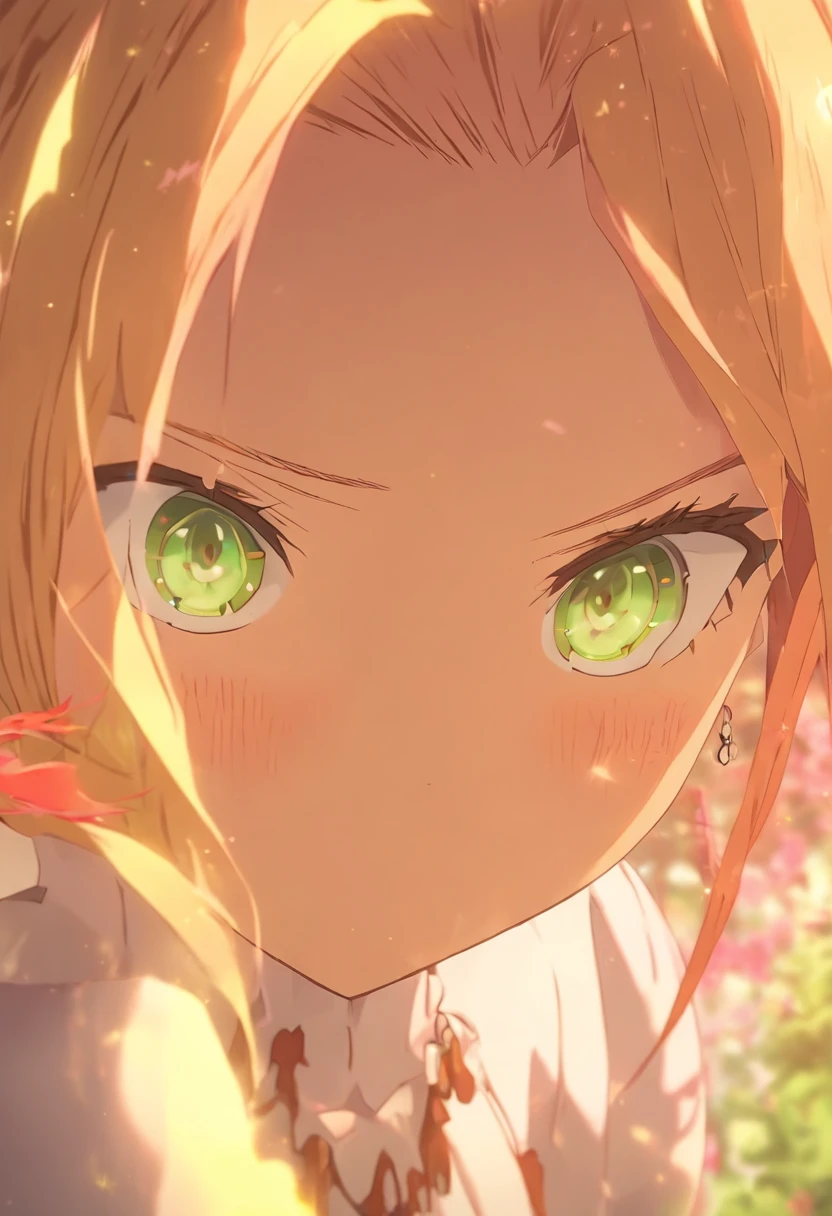 (animation graphic, screencap, woman, Name ((( Re:Zero:1.2 anime lora))), Green eyes, brown hair, sad look) (My name is Julia. characteristics: I am quiet, withdrawn, sensitive, kind, creative, mystical, date of birth: November 25 (Sagittarius) description: gray-brown eyes (appears green), dark brown hair, usually shoulder length, looks cute, height: 164 cm, slim figure, chest size two, seems younger than it really is)