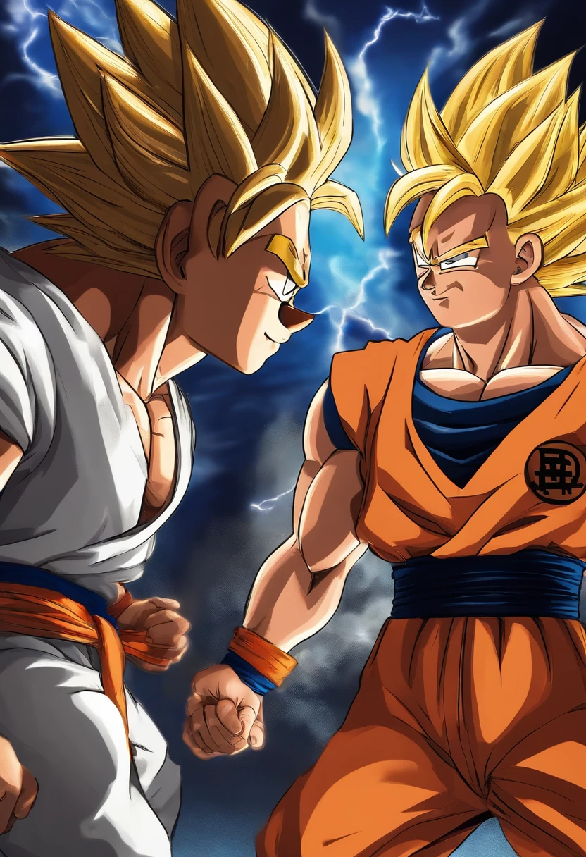 goku num porche e dominic toretto em uma laborguine disputando racha