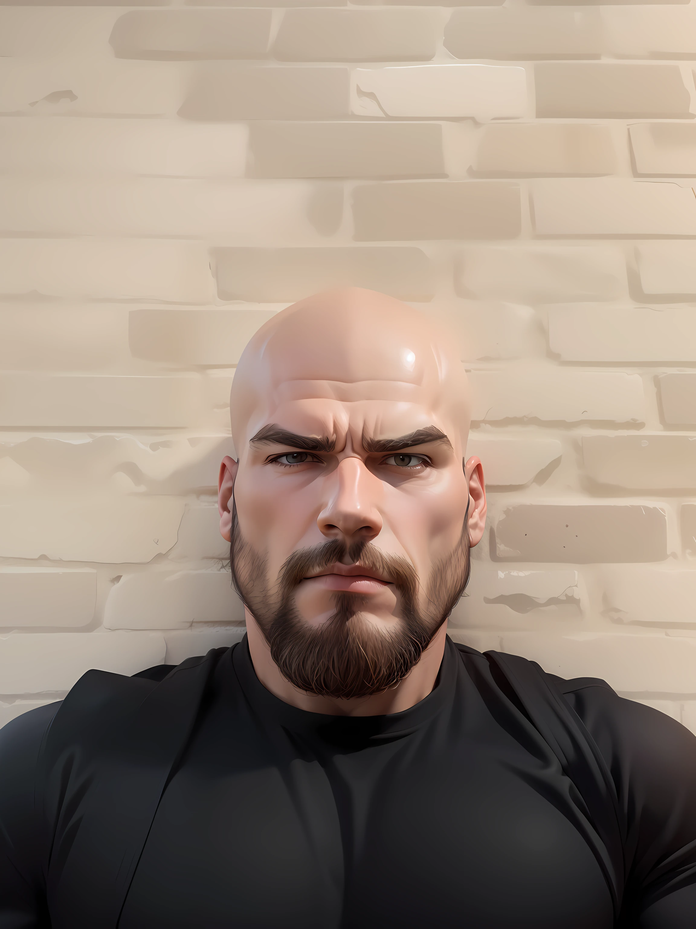 Create an image with this head on a muscular body, transformar em corpo inteiro