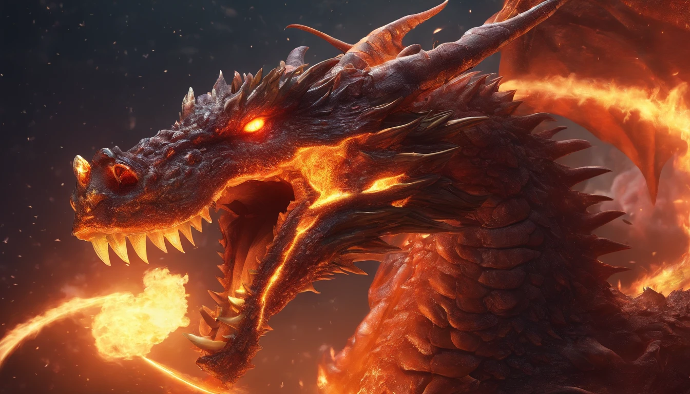A big dragon on Galaxy fire in his mouth