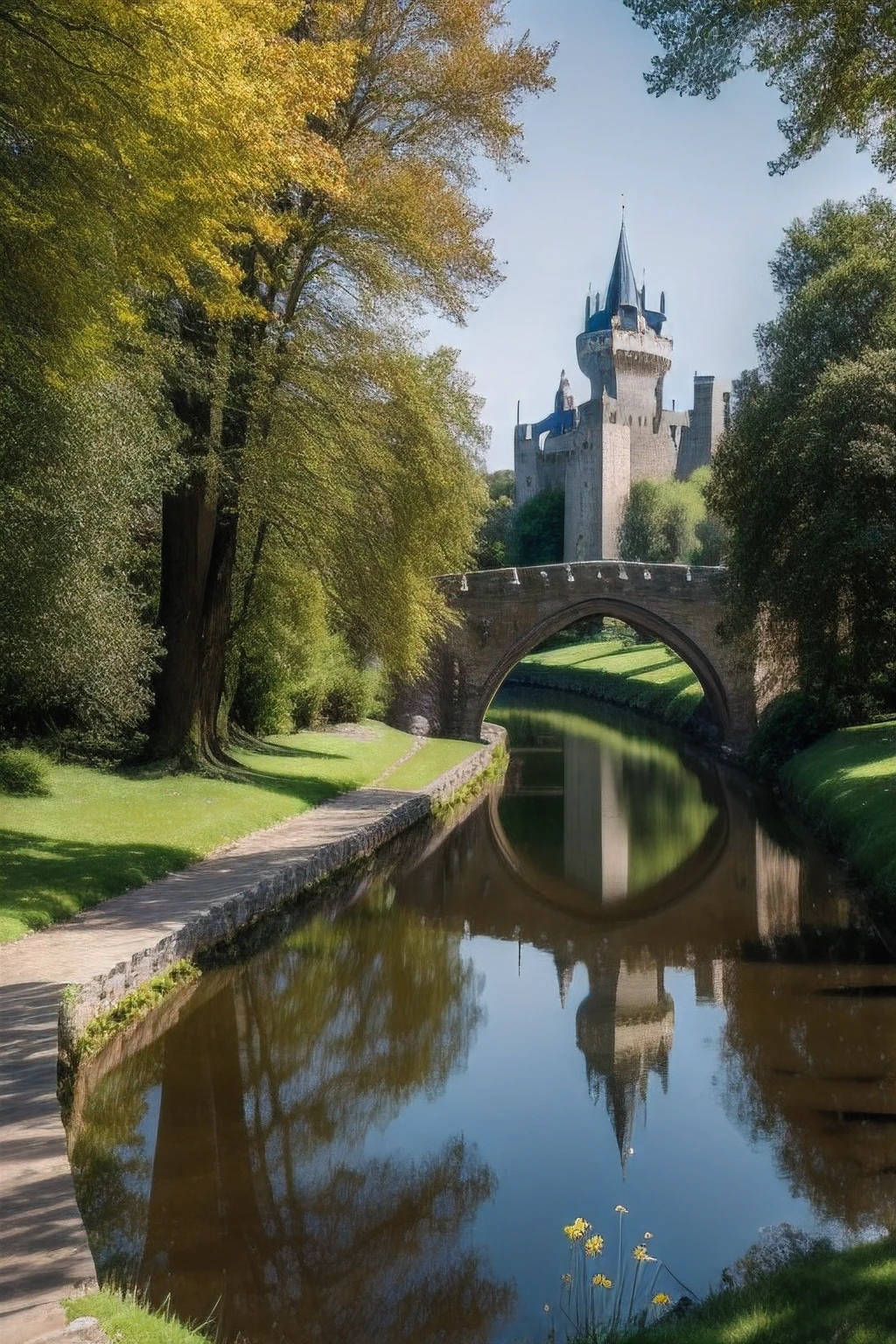 A beautiful medieval kingdom with stunning details, vibrant colors, and exquisite lighting. (best quality,4k,8k,highres,masterpiece:1.2),ultra-detailed,(realistic,photorealistic,photo-realistic:1.37),HDR,UHD,studio lighting,ultra-fine painting,sharp focus,physically-based rendering,extreme detail description,professional,vivid colors,bokeh, portraits,landscape.
**Additional details:**
1. A majestic castle with towering turrets and intricate stone carvings.
2. Lush green fields and rolling hills, dotted with colorful wildflowers.
3. A bustling marketplace filled with merchants selling their wares.
4. Knights in shining armor riding gallant horses.
5. A winding river flowing through the kingdom, with a picturesque stone bridge.
6. Elegant nobles and graceful princesses dressed in elaborate medieval attire.
7. A vibrant jousting tournament with cheering crowds and flags fluttering in the wind.
8. Magical creatures like dragons and unicorns roaming freely in the enchanted forest.
9. A grand feast in the castle hall, with long tables adorned with golden goblets and delicious food.
10. Brave adventurers embarking on epic quests and discovering hidden treasures.
Please generate the Stable Diffusion prompt according to the given format.