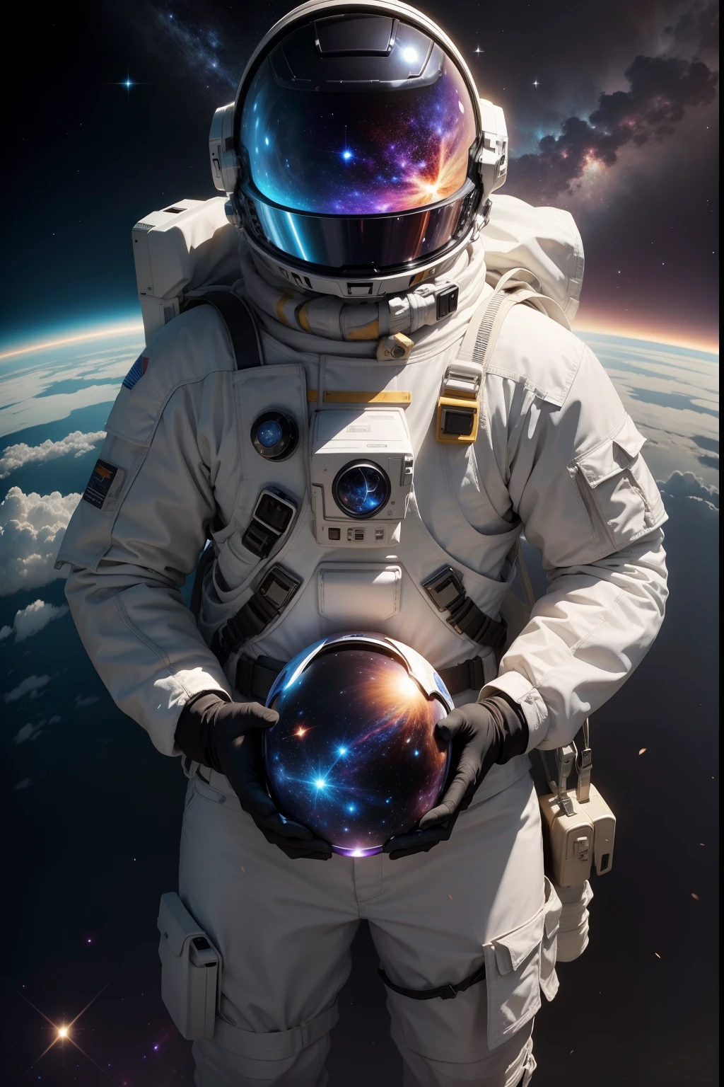 Make the galaxy mirrored on the helmet
