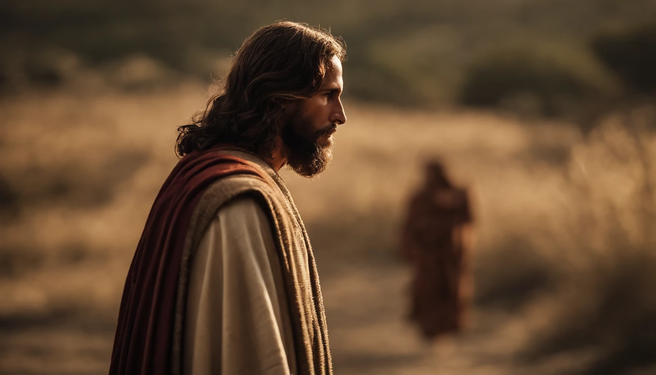 Jesus carregando sua cruz , his robes are torn, ele usa uma coroa de espinhos, Arte sacra