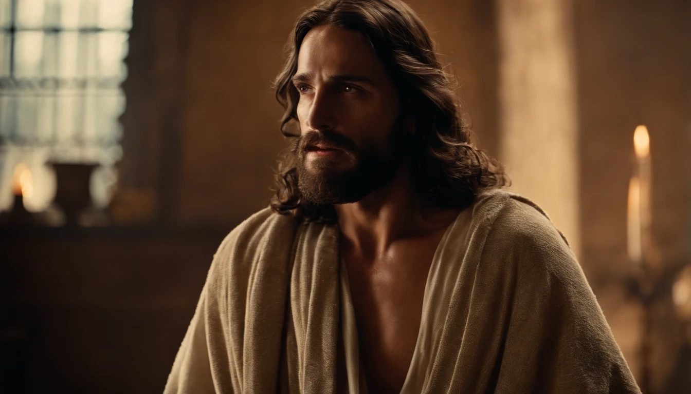 Jesus carregando sua cruz , Your clothes are torn, ele usa uma coroa de espinhos, Arte sacra