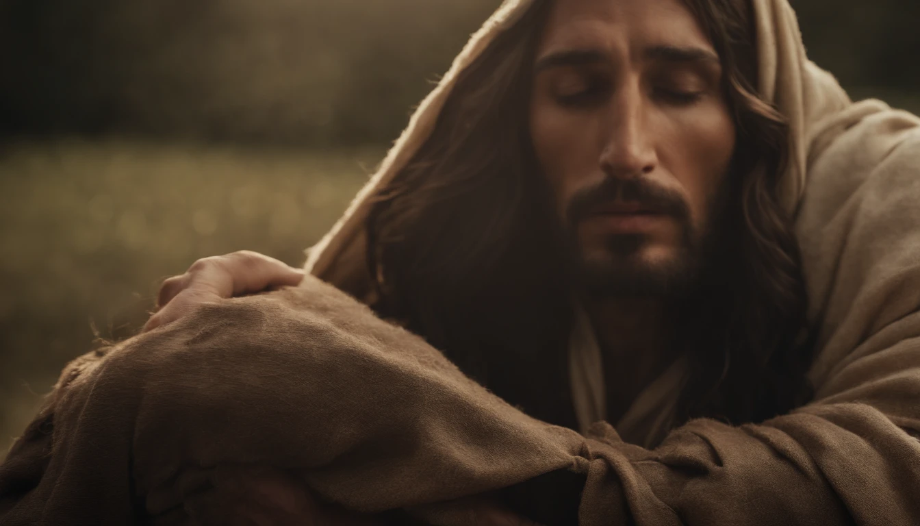 Jesus carregando sua cruz , Your clothes are torn, ele usa uma coroa de espinhos,  Arte sacra