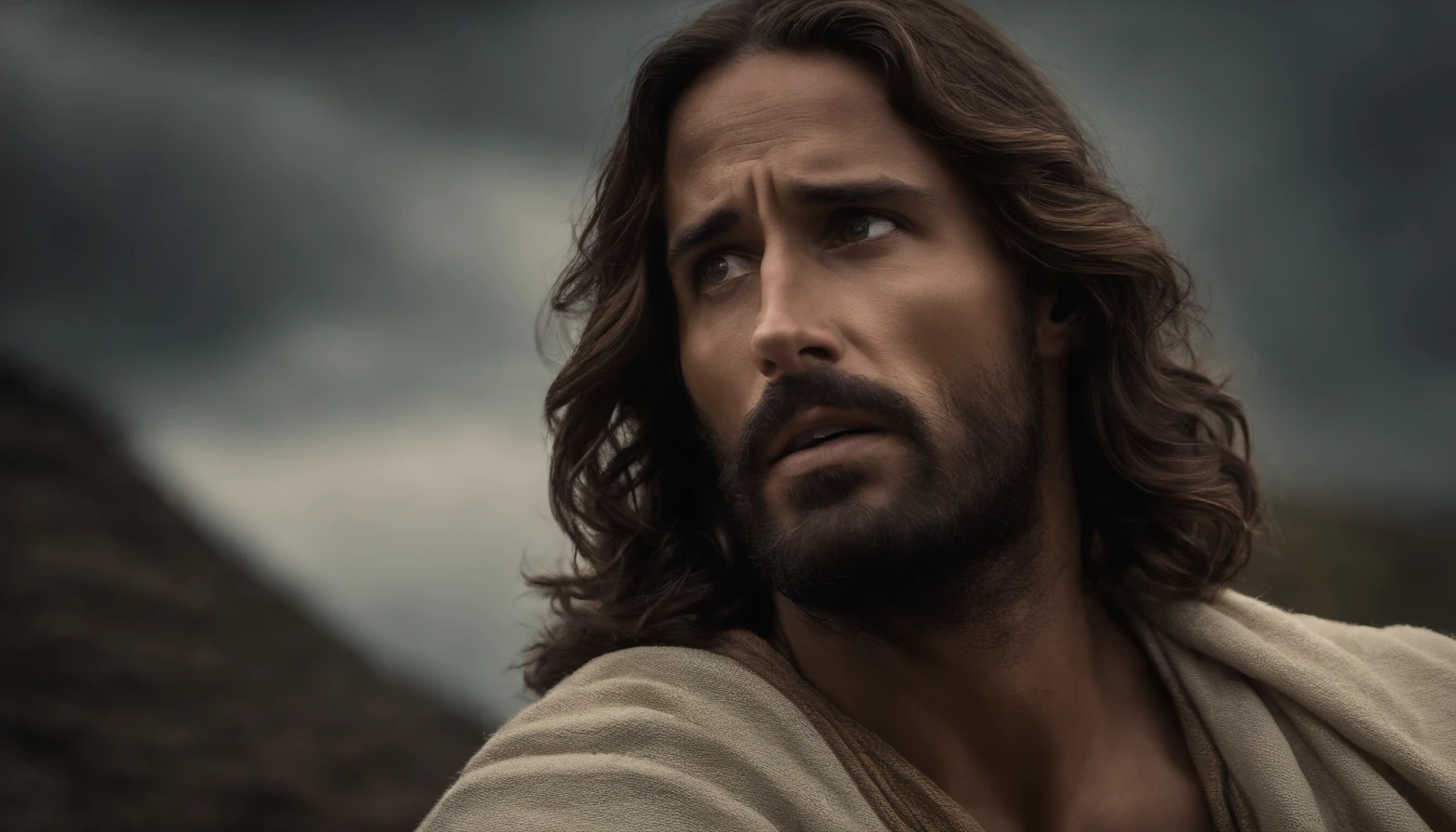 Jesus caminhando, triste, Looking Up The Sky , Arte sacra