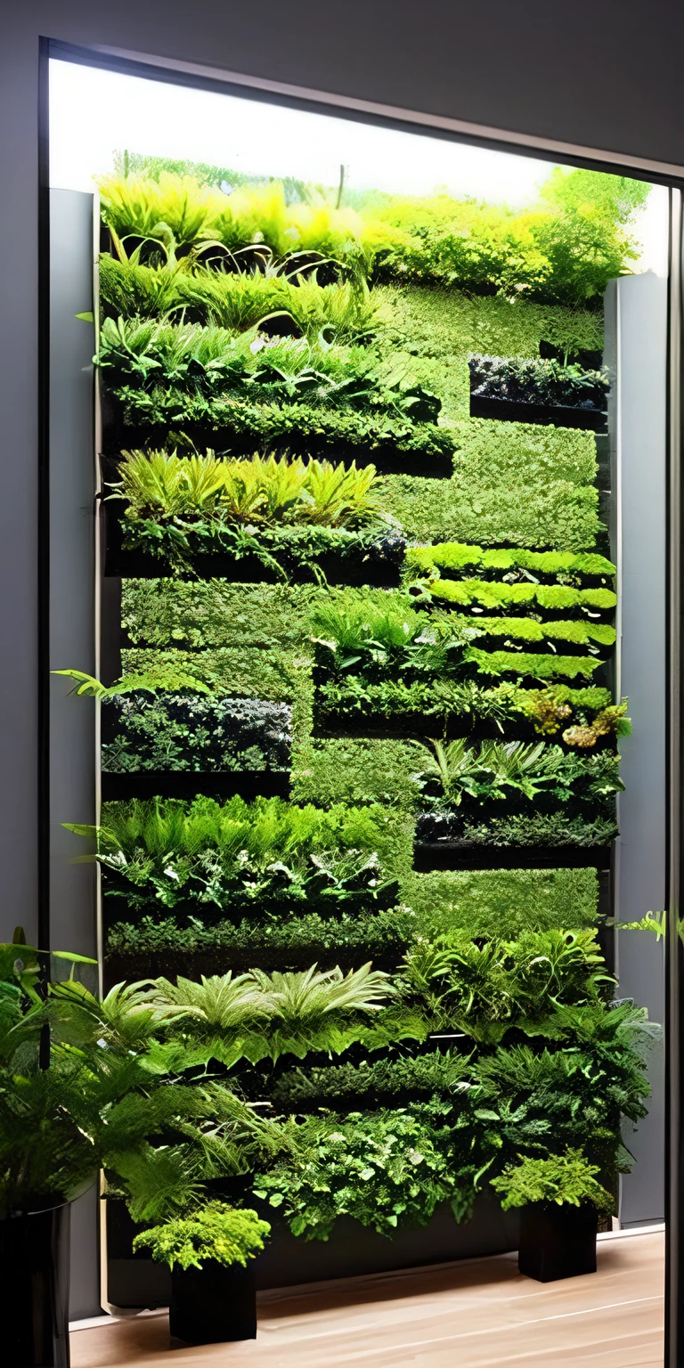Imagine a vertical garden in a small space, com belos arranjos e com flores maravilhosa, a lot of light and this gives the feeling of a lot of peace