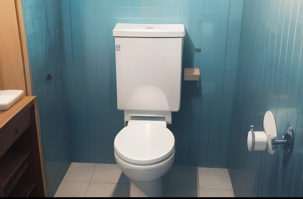 Animated,high-level image quality,Training on detailed scenarios of public toilets in parks, Toilet and sink background in small bathroom